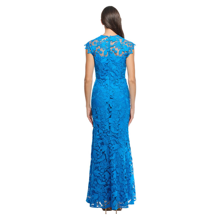 Raven Floral Lace Cap Sleeve Maxi Dress image number null
