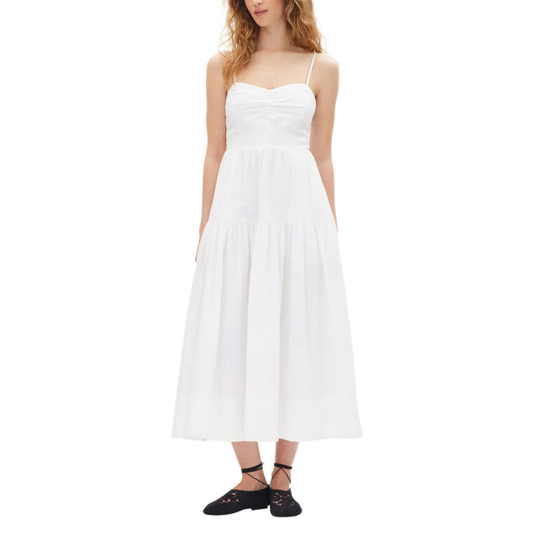 Verona Sleeveless Seersucker Cotton Midi Dress image number null