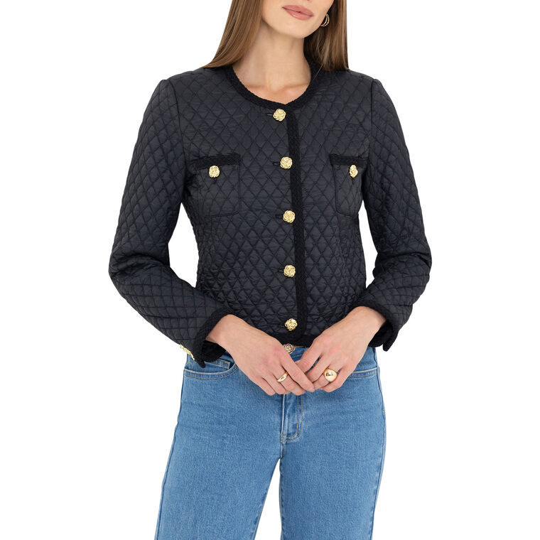 Everie Quilted Collarless Jacket image number null