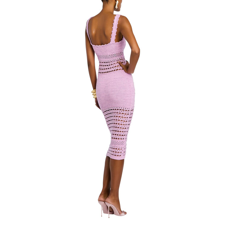 Avril Sleeveless Knit Crochet Dress image number null