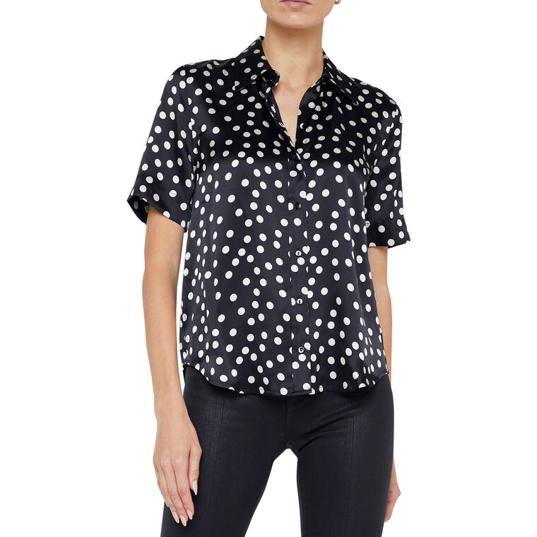 Ellah Short Sleeve Silk Blouse image number null
