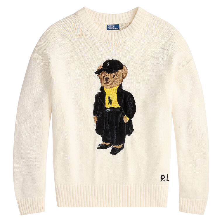 Polo Bear Long Sleeve Cotton Crewneck Pullover Sweater image number null