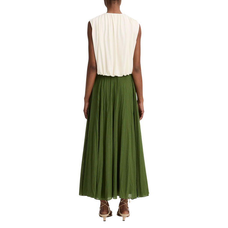 Crinkled Plisse Cotton-Blend Maxi Skirt image number null