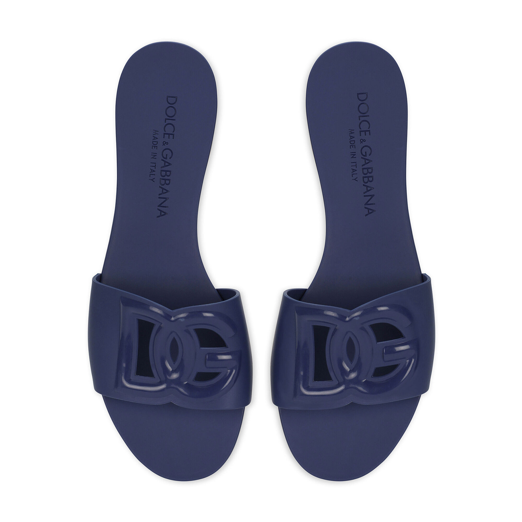 【DOLCE＆GABBANA】ラバービーチウェアスライダー Rubber beachwear sliders in Yellow for Women | Dolce&Gabbana®