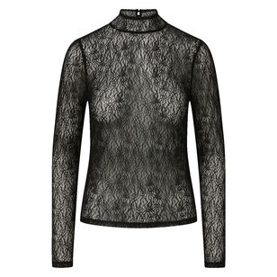 Nate Lace Long Sleeve Mock-Neck Top