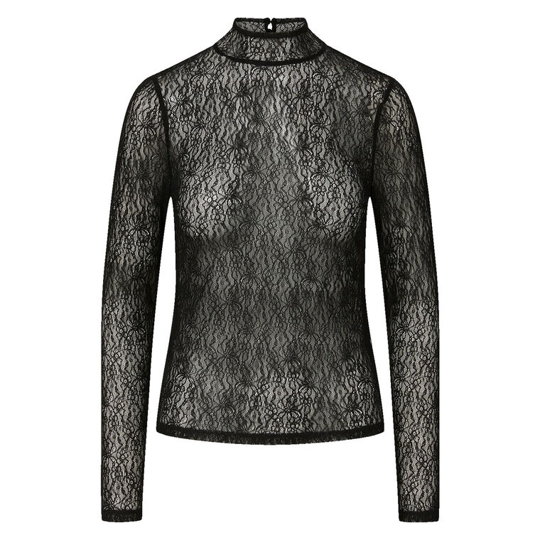 Nate Lace Long Sleeve Mock-Neck Top image number null