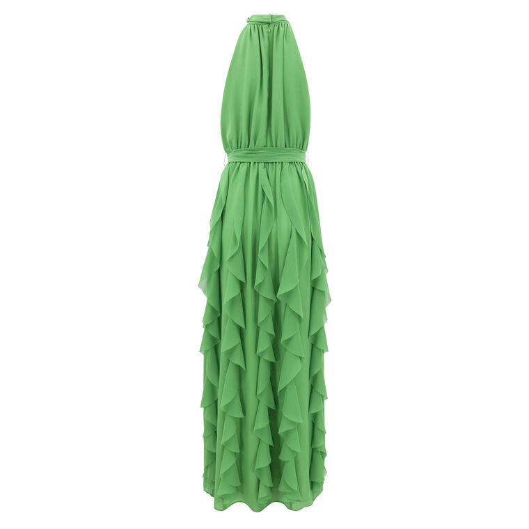 T-Neck Saturna Gown With Ruffle Hem image number null
