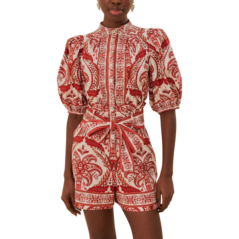 Tropical Cameo Organic Cotton Romper image number null