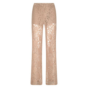 Livvy High-Rise Straight-Leg Lace Trouser