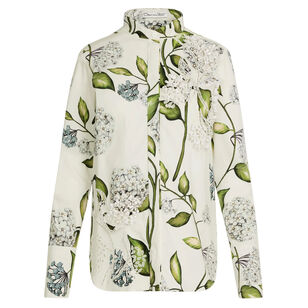 Porcelain Flower Cotton Poplin Blouse