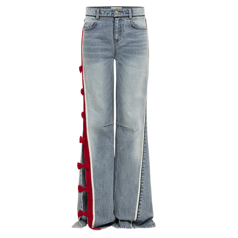 Dan Bow-Detail Boyfriend Jeans image number null