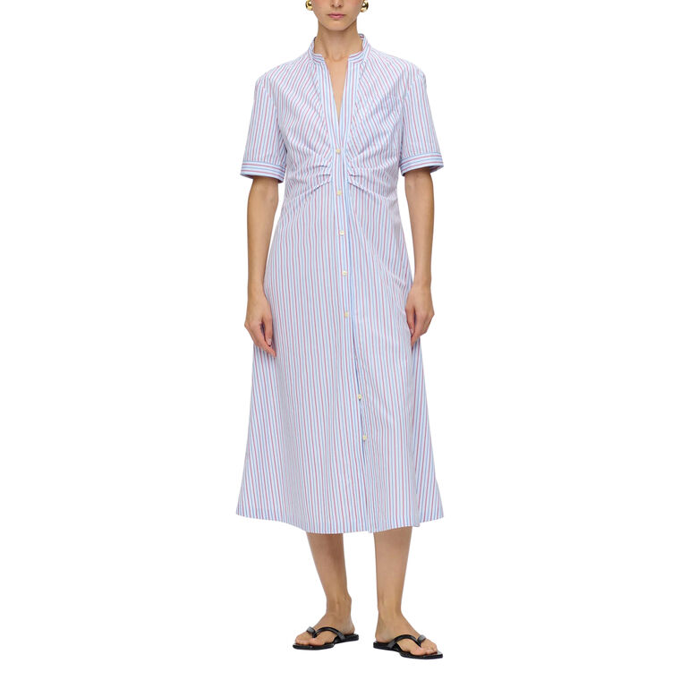 Noor Short Sleeve Button Down Midi Dress image number null