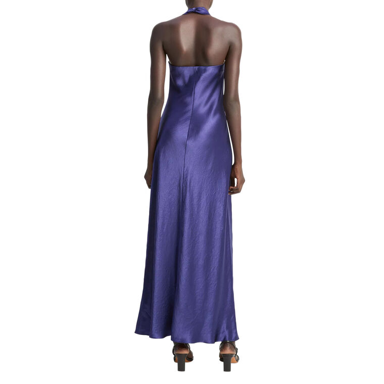 Sleeveless Satin Cowl-Neck Maxi Dress image number null