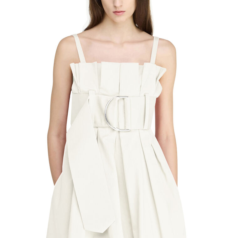 Pleated D-Ring Sleeveless Mini Dress image number null