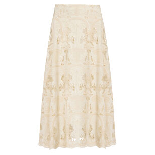 Emryn Embroidered Cotton A-Line Maxi Skirt