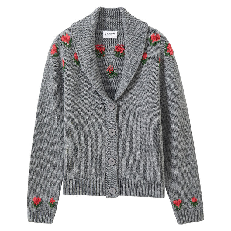Ariane Long Sleeve Cardigan With Flowers image number null