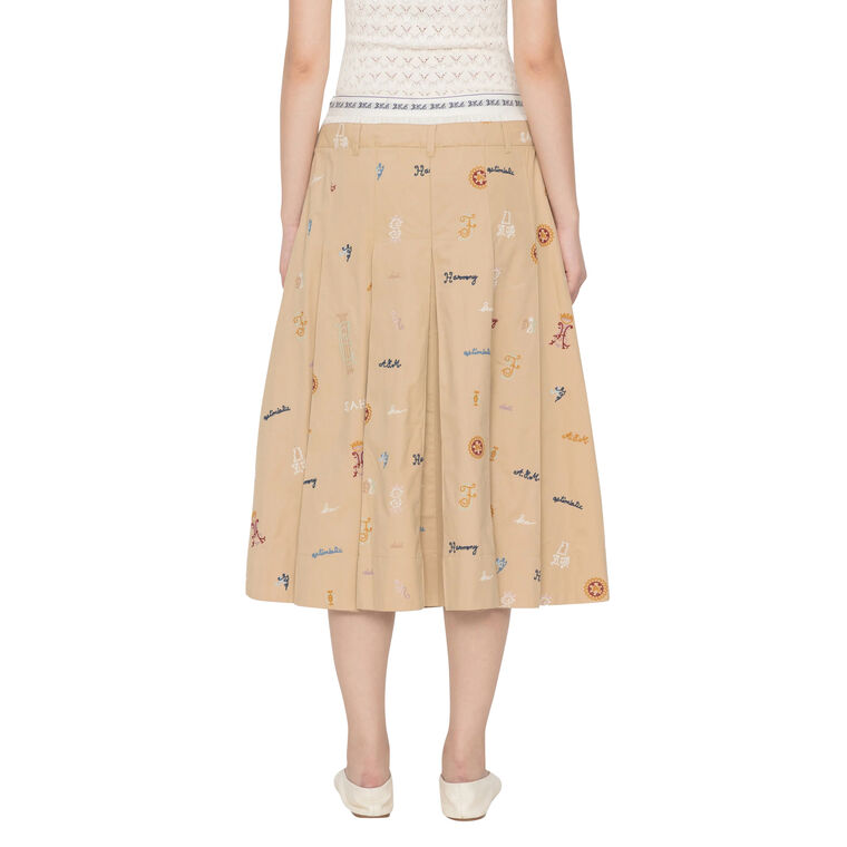 Juliet Double-Waistband Midi Skirt image number null