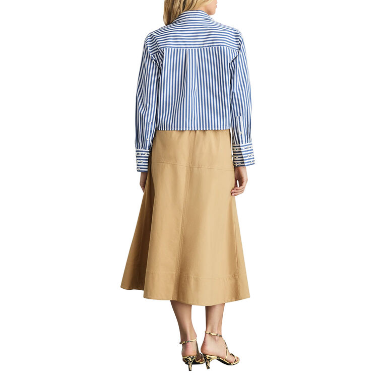 Largaux Long Sleeve Button-Up Top With Embellished Cuffs image number null