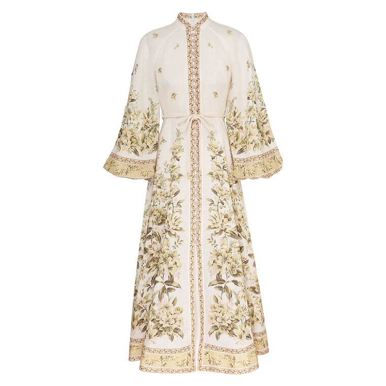 Golden Buttoned Midi Dress image number null