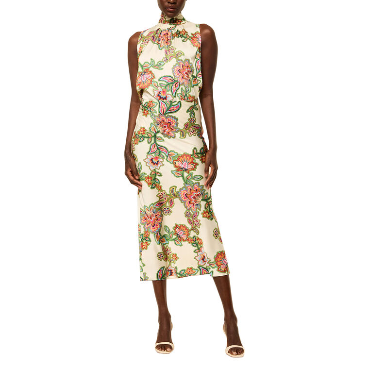 Fay Satin Midi Slip Skirt image number null