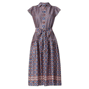 Kennedy Short Sleeve Midi Dress With Tie Belt