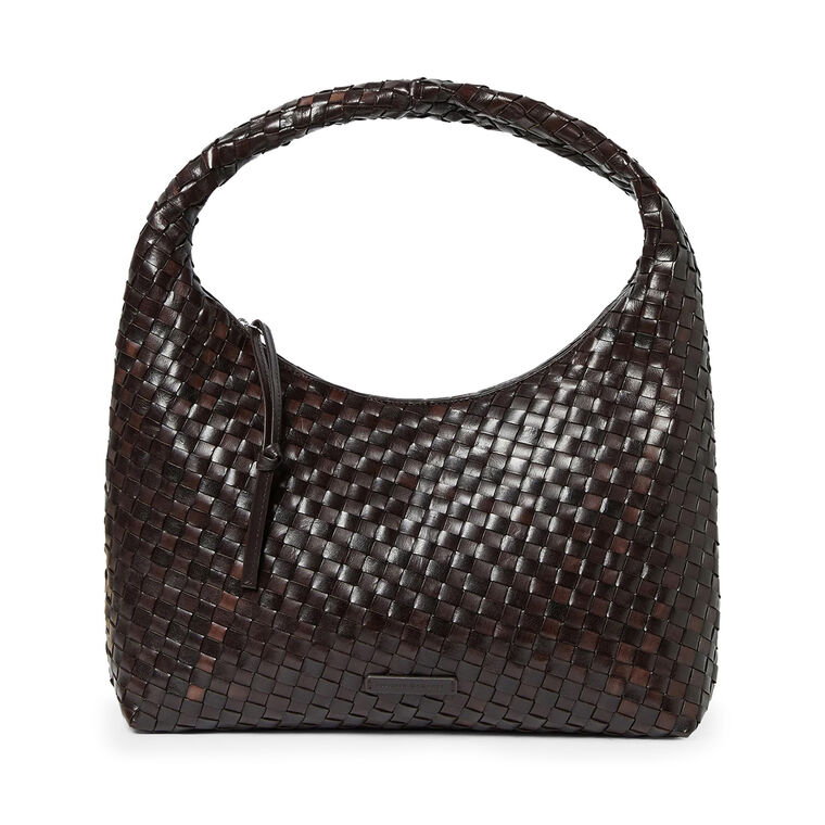 Willow Woven Leather Hobo Bag image number null