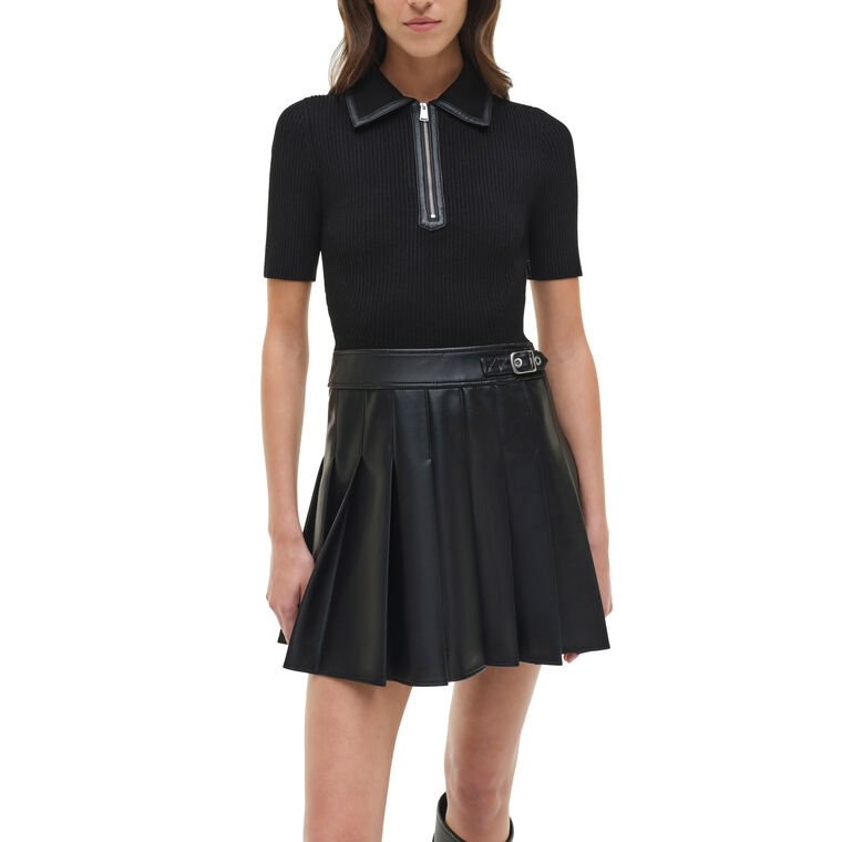 Linnie Knit Combo Short Sleeve Mini Dress image number null