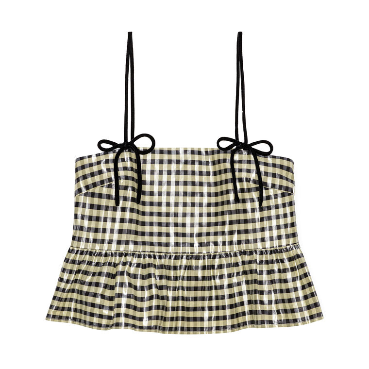 knee length dresses for ladies Shiny Check Jacquard Midi Dress main image 1