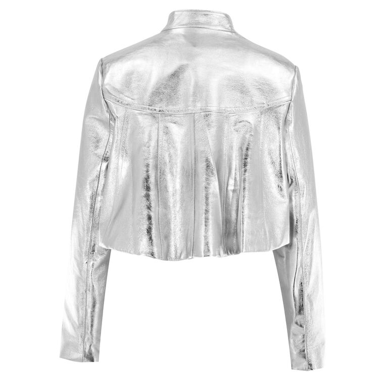 Metallic Leather Umbrella Jacket image number null