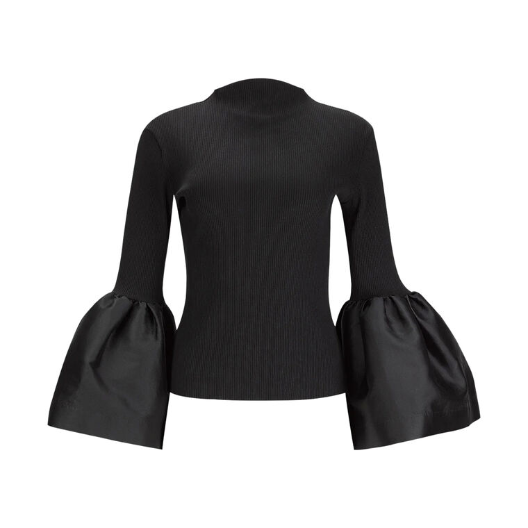 Turtleneck Puff Sleeve Top image number null