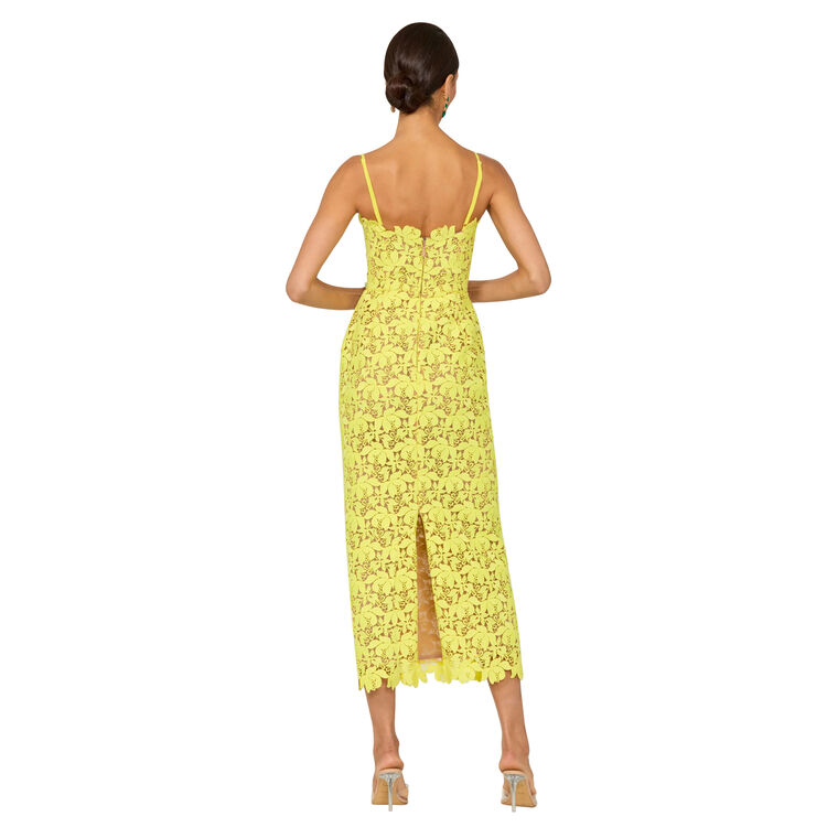 Georgia Sleeveless Fitted 3D Floral Midi Dress image number null