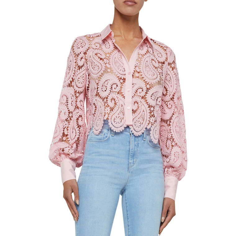 Odelia Cropped Lace Blouse image number null
