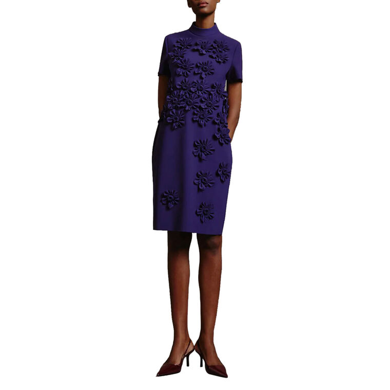 Grier Flower Applique Midi Dress image number null