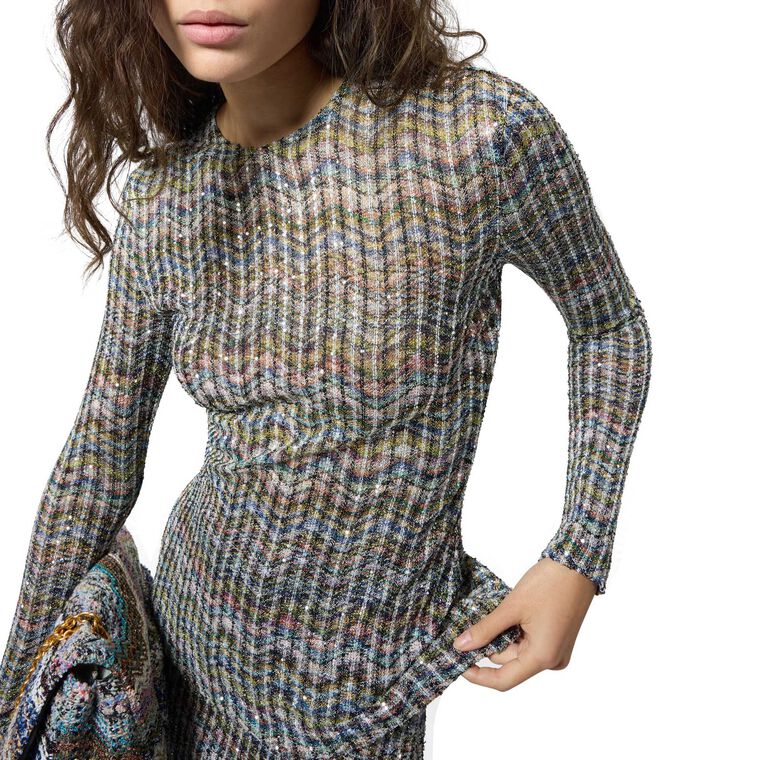 Crewneck Long Sleeve Knit Top image number null