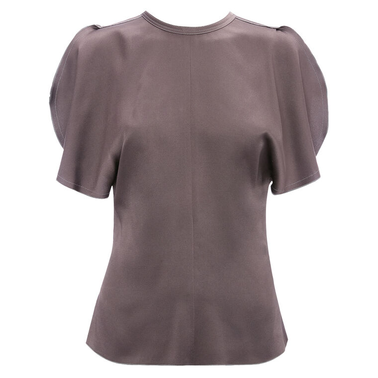 Bela Short Sleeve Satin Top image number null