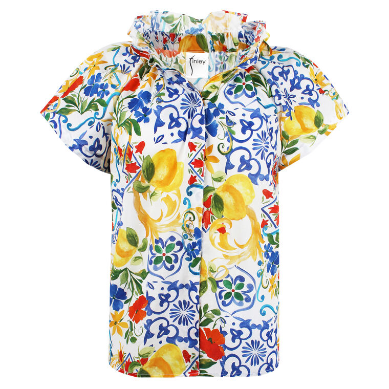 Jenny Limoncello Print Short Sleeve Top image number null