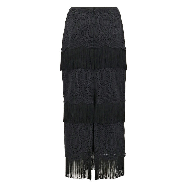 Lace Inset Cotton Poplin Pencil Skirt image number null