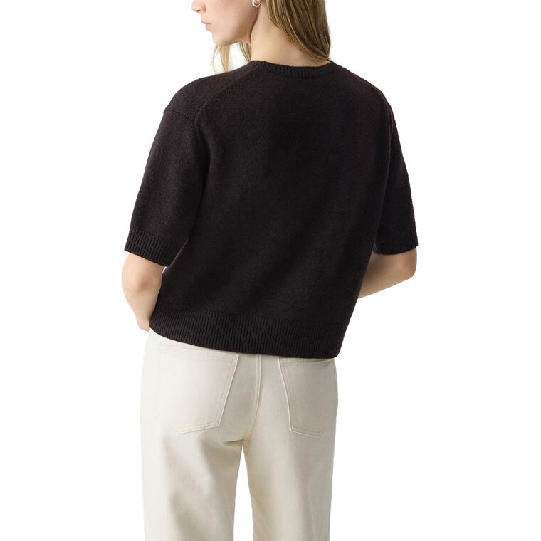 Short Sleeve Cropped Crewneck Cashmere Tee image number null