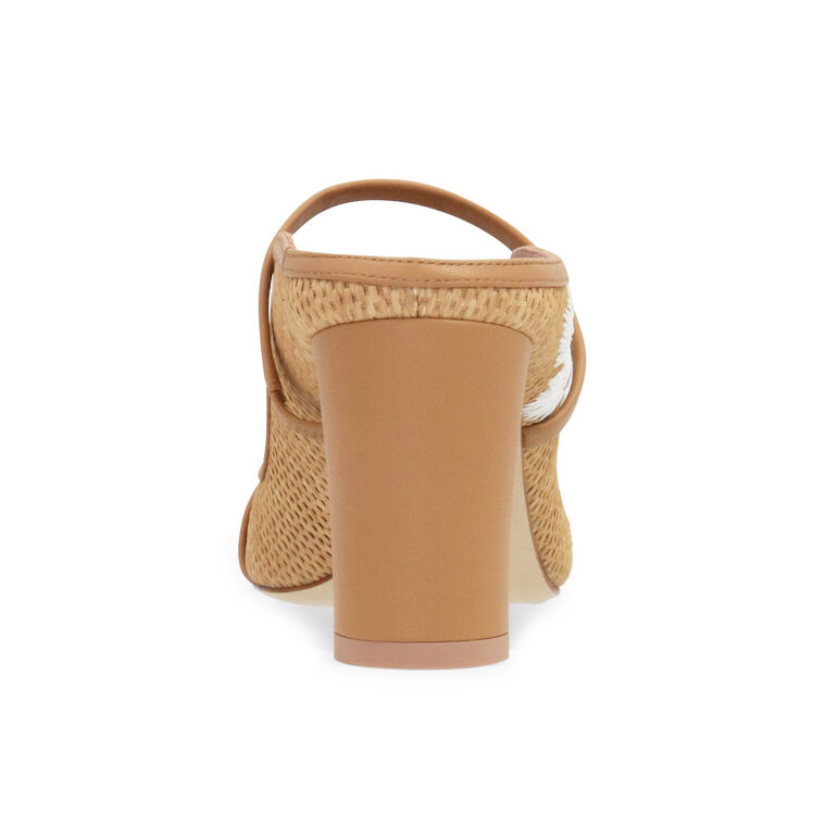 Norah 70mm Block Heel Embroidered Raffia Mule image number null