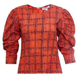 Natalie Long Puff Sleeve Stretch Top