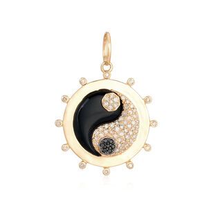Yin Yang Onyx Diamond Pendant