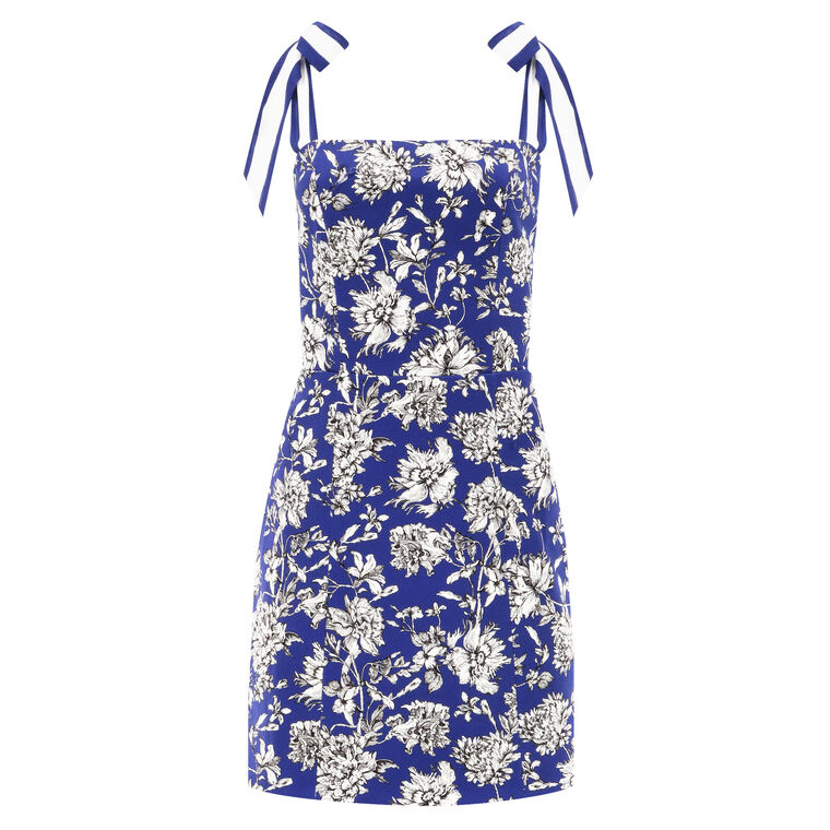 Maryann Floral Print Tie Shoulder Mini Dress image number null