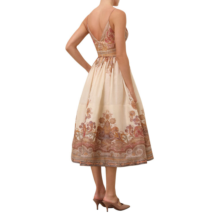 Illustration Draped Midi Dress image number null
