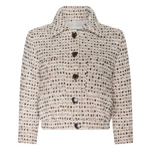 Jia 3/4 Sleeve Cropped Tweed Jacket