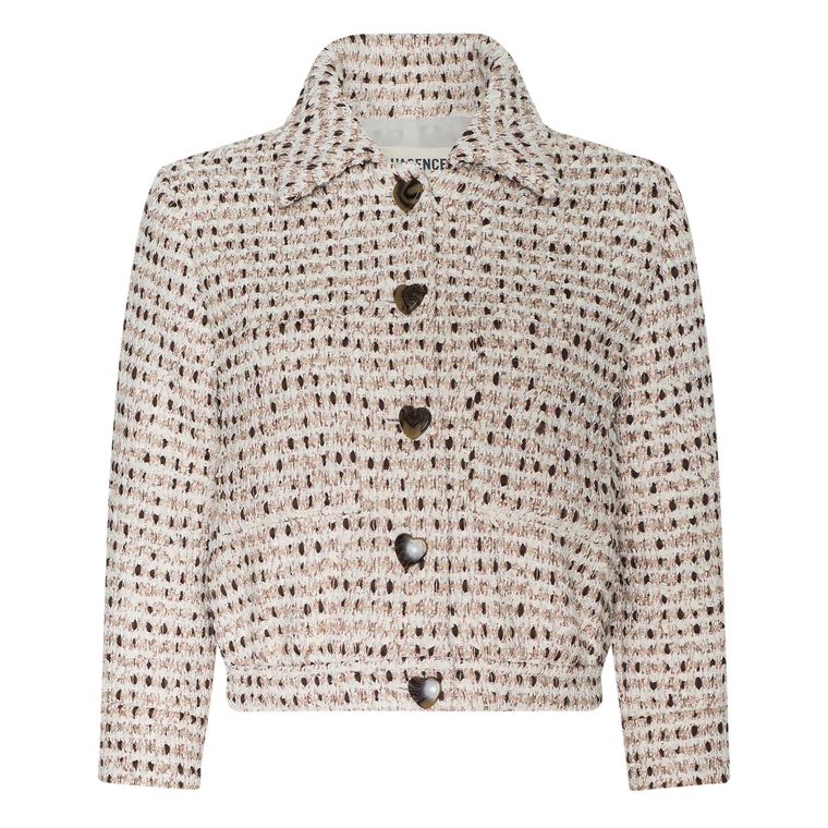 Jia 3/4 Sleeve Cropped Tweed Jacket image number null