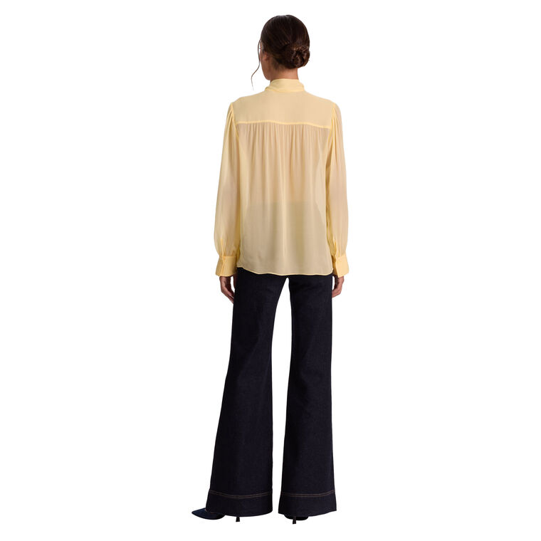 Thayer Tie Neck Slouchy Long Sleeve Blouse image number null