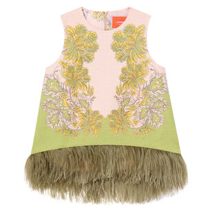 La Scala Sleeveless Top With Feather Trim