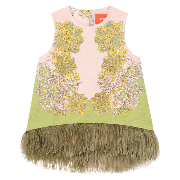 La Scala Sleeveless Top With Feather Trim image number null