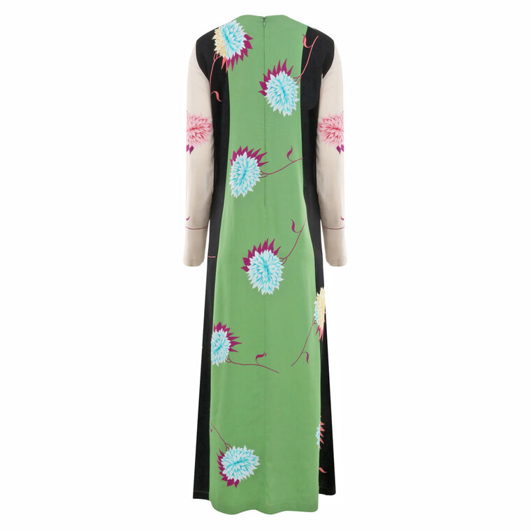 Long Sleeve Swing Jersey Maxi Dress image number null