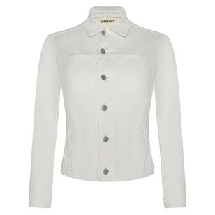 Janelle Slim Raw Hem Denim Jacket